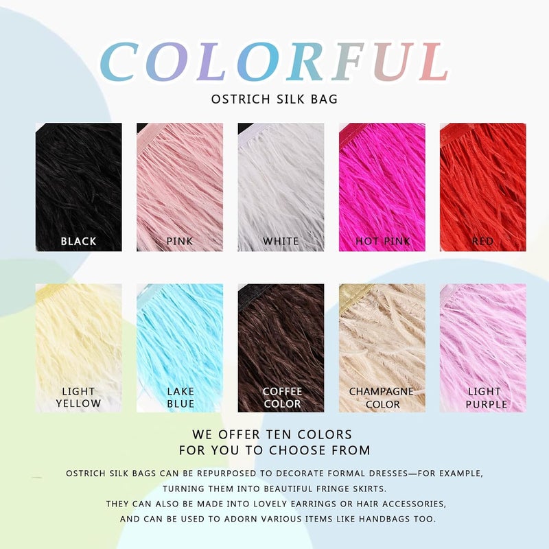whitefeather 2 Yards 4-6inch Dyed Ostrich Feathers Trim Fringe for DIY Dress Sewing Crafts Ostrich Feathers Costumes Decoration (red) - Image 4